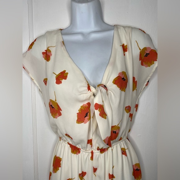 JUNE & HUDSON Floral White and Orange Jumpsuit - Picture 3 of 8